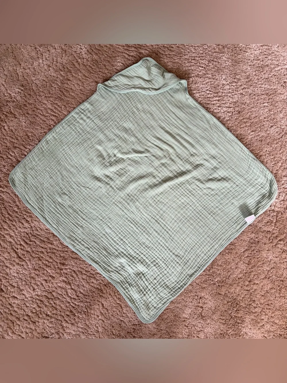 Hooded Baby Towel - Muslin, Green